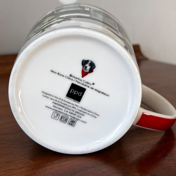 PPD Martha Collins Noah Dog Mug Camper Trailer Christmas Holiday New Bone China - Picture 9 of 14